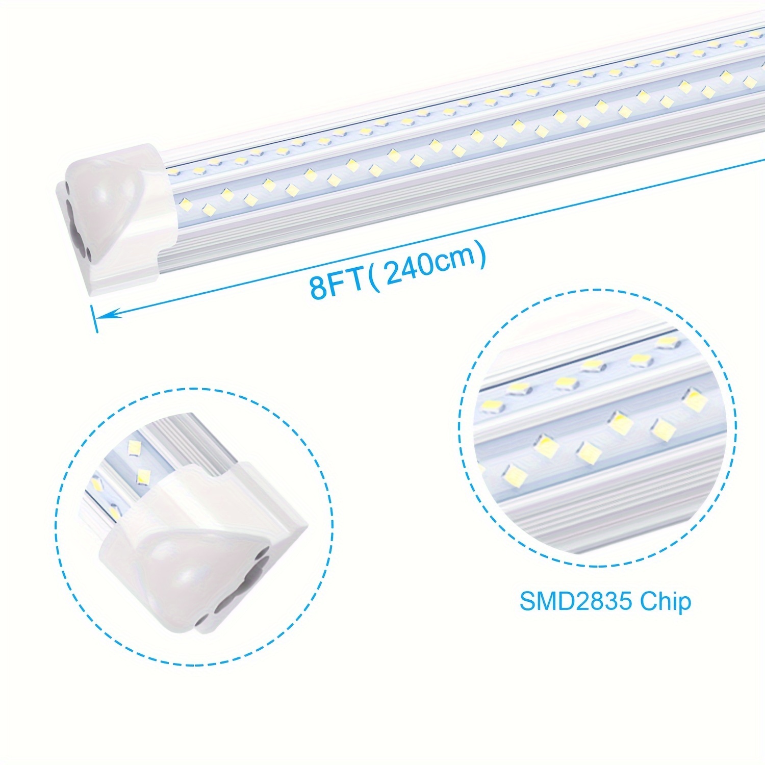 T8 Integrated Led Tube Light V Shaped 270 Row Led - Temu