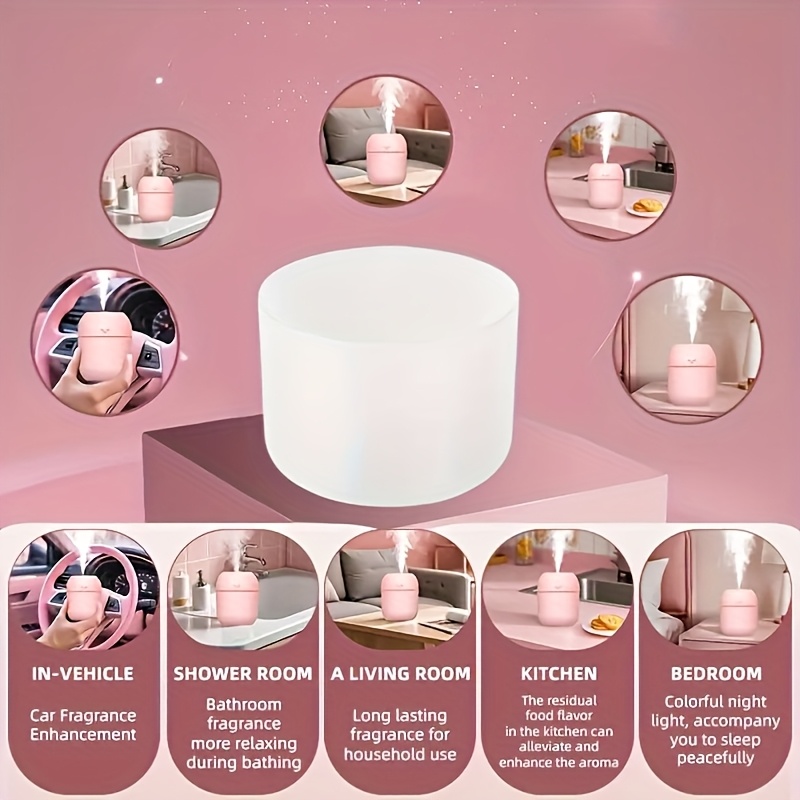 1pc Silent Humidifier with Night Light - No Fog, Compact Design for Baby'S Breathing, Moisturizing & Caring, Perfect for Bedrooms & Offices, Ideal Spring Festival Gift, Portable Humidifier, Office Humidity Solution, Modern Humidifier, Smooth Surface Humidifier