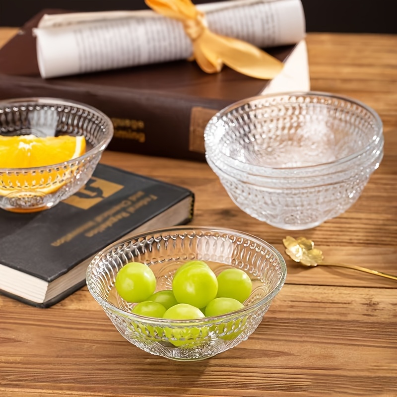set 6 small glass bowls 8oz embossed prep dessert bowls ice - Temu
