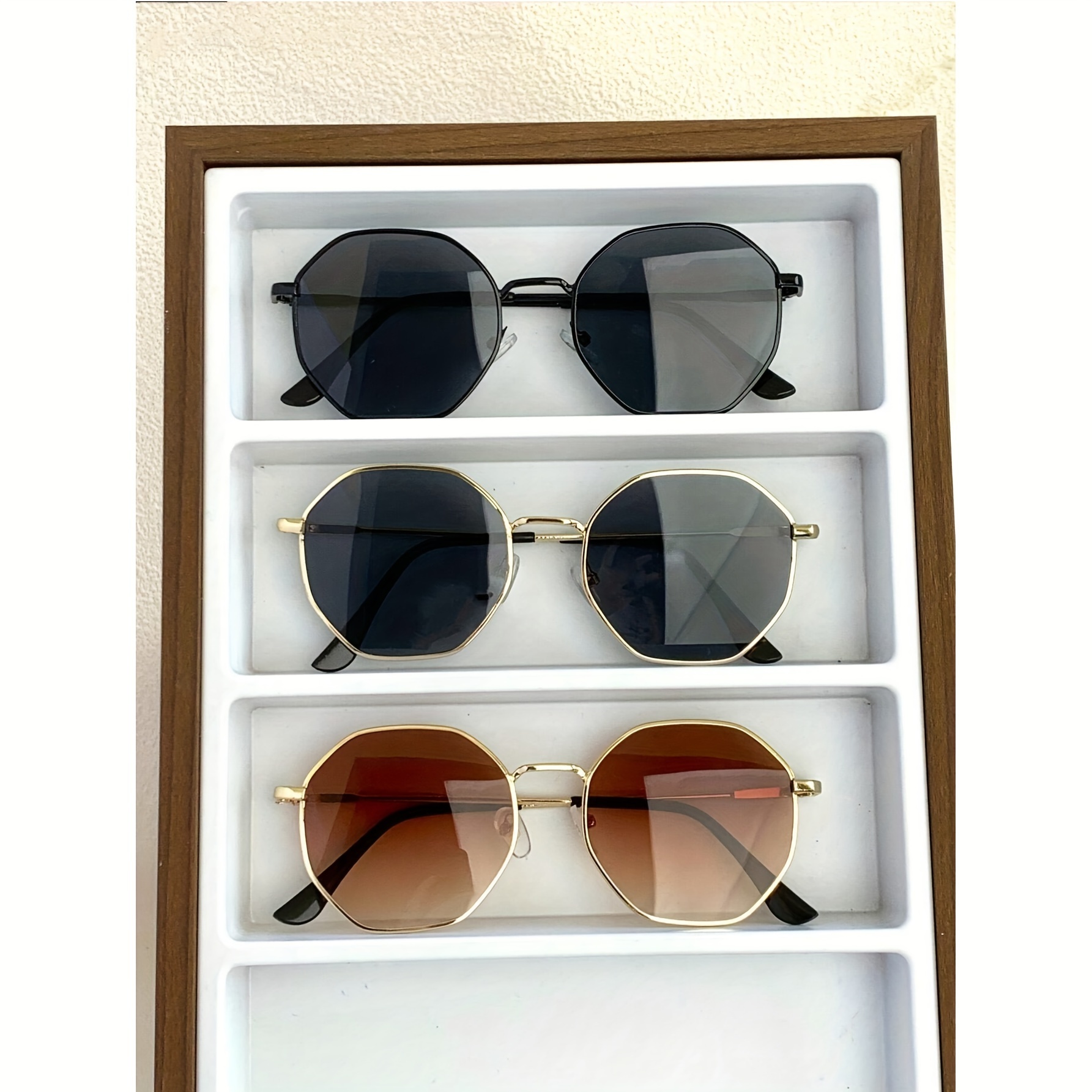 

3pcs Women Geometric Metal Frame Fashion Glasses For Clothing Accessories