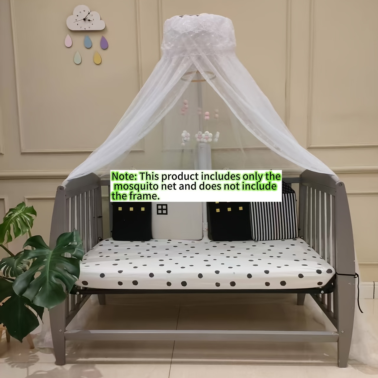 Baby Crib Net, Baby Cradle Jacquard Net Cover, Extra-large And Densely Woven Net