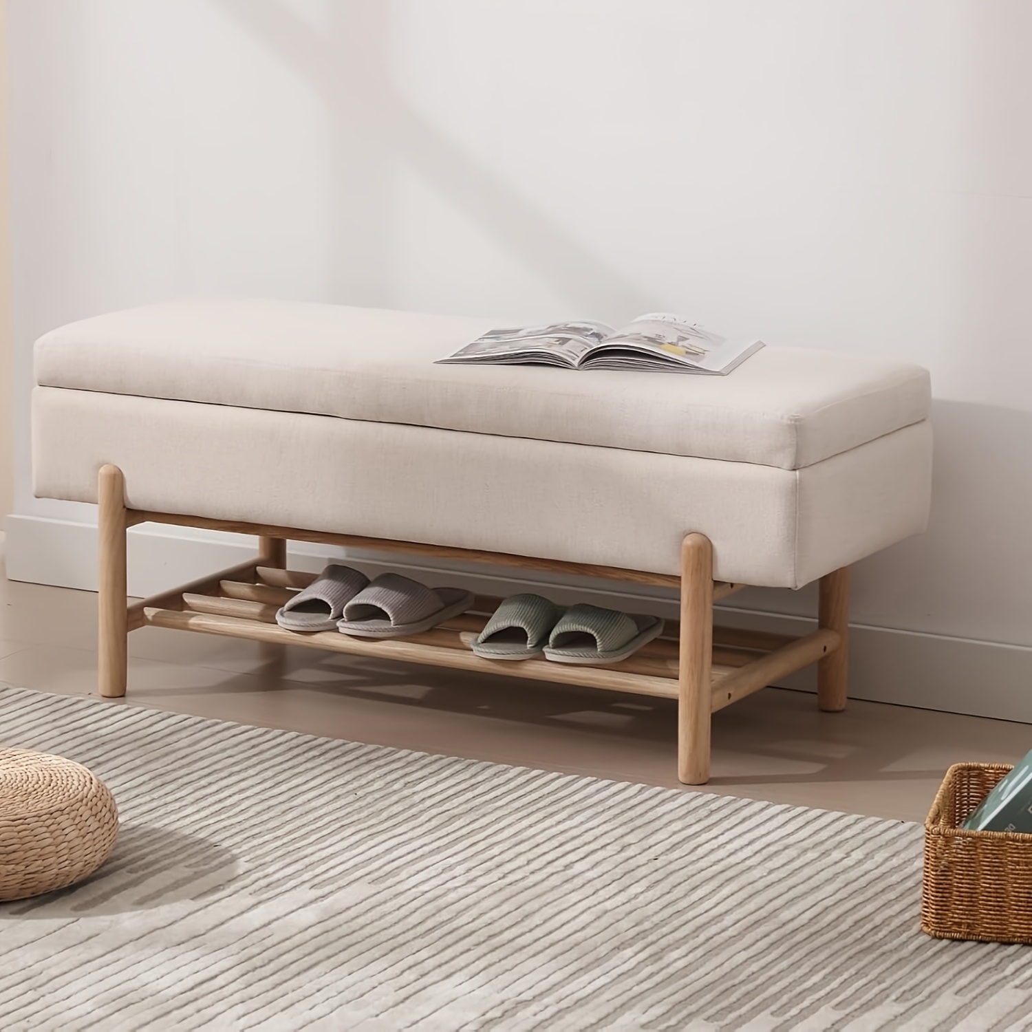 Modern Entryway Shoe Rack Bench