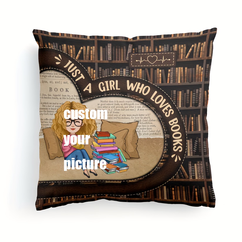 

1pc, (customized) Just A Girl Who Loves 18x18 Inch Super Soft Short Plush Throw Pillow Books Personalized (no Pillow Core)