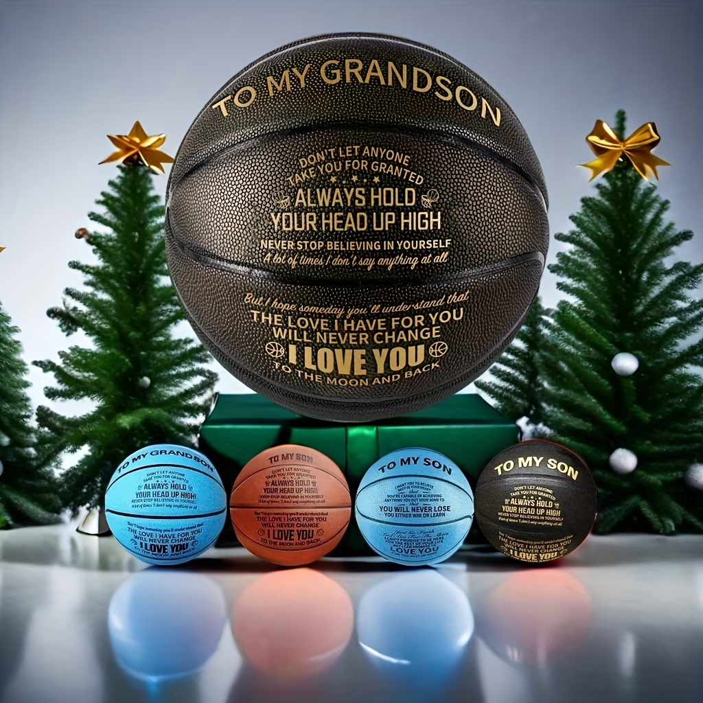 

Engraved Basketball For Grandson - Pu, Includes Pump - Perfect Gift From Grandma & Grandpa For Birthdays, Graduation, Back To School