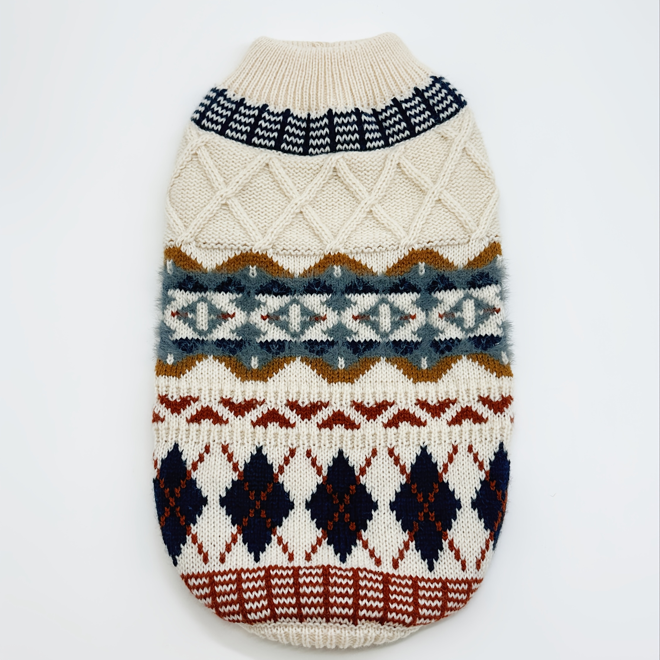 TEMU Pet Sweater Autumn Winter Thickened Cable Vest Clothes Diamond Pattern Small Dog Teddy Schnauzer Pomeranian Bichon Warm Autumn Winter Outfit