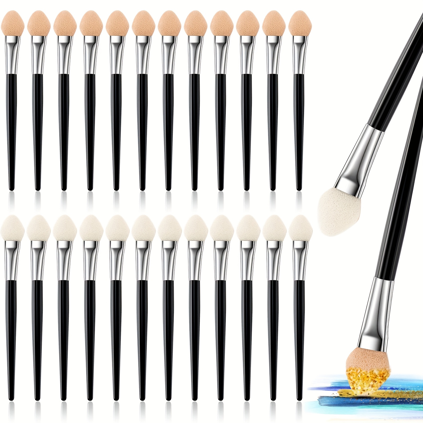 Image of 24pcs Sponge Applicator Set For Detailed Ink Painting, Mixed Media Brushes, Watercolor Artist Tools, Diy Scrapbooking And Card Making Supplies