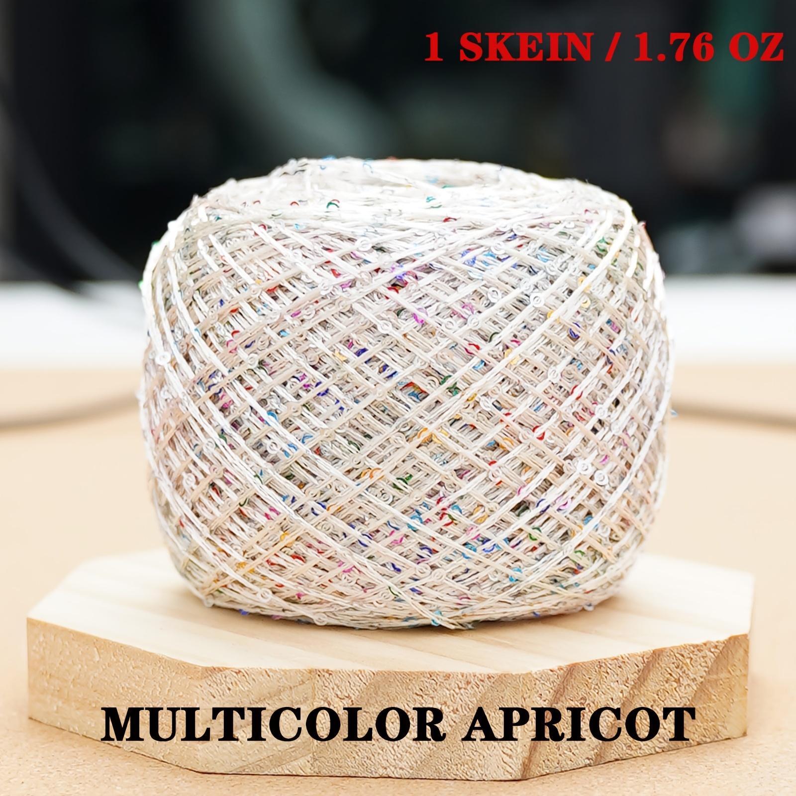 TEMU Hilo de lentejuelas coloridas, hilo de para tejer y hacer ganchillo, hilo de elegante para decoración de suéteres, bufandas y bolsos, hilo