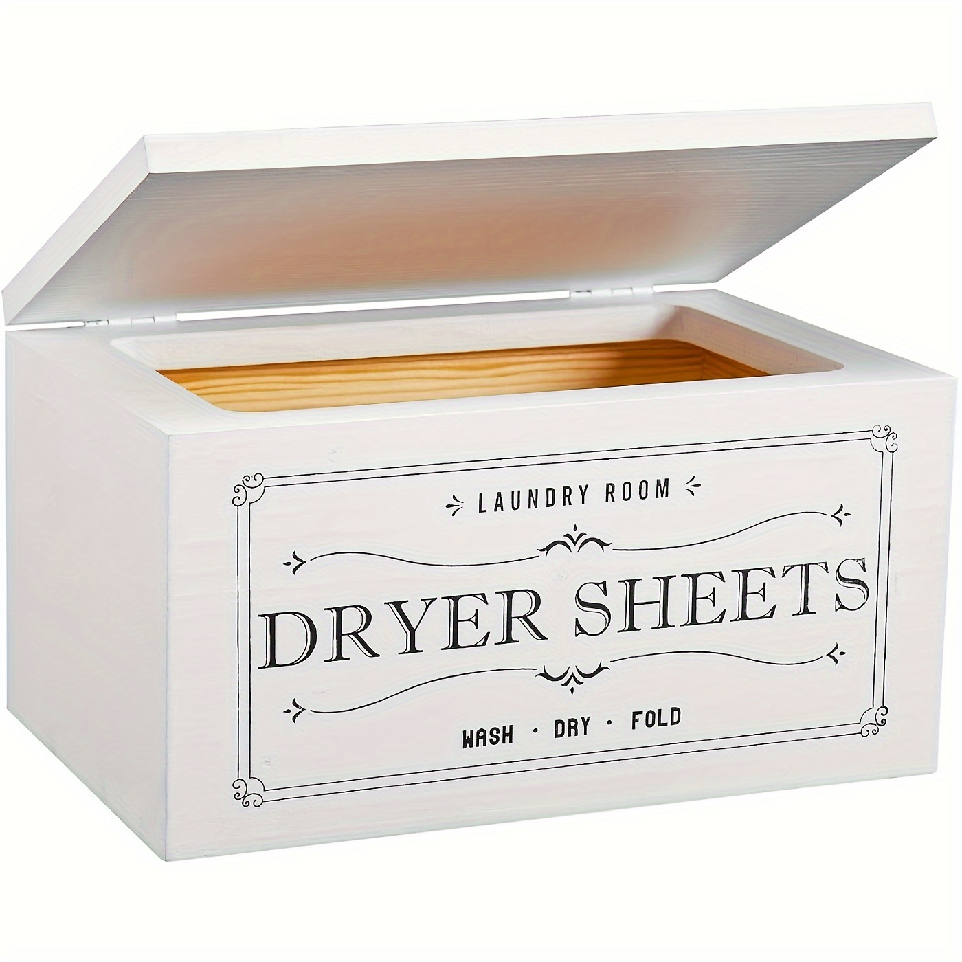 

1pc Dryer Sheet Storage Box With Cover, Laundry Sheet Container, Farmhouse Dryer Sheet Dispenser, Reusable Dryer Sheet Basket, Dryer Sheet Bin For Fabric Softener, Laundry Room Accessories