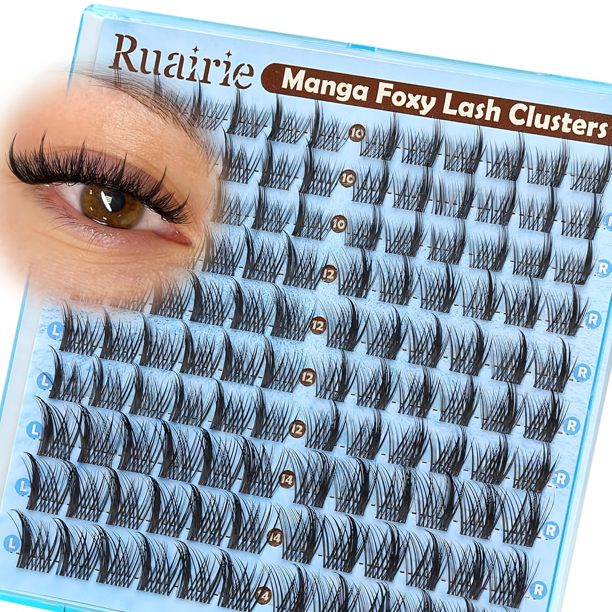 Style Eyelash Clusters -14mm False Eyelashes, Wispy Cluster Lash Extensions, Pointed Tip Eyelash Clusters, Anime Eyelash Clusters, Fox Eye Cluster Lashes, C Lash Extensions