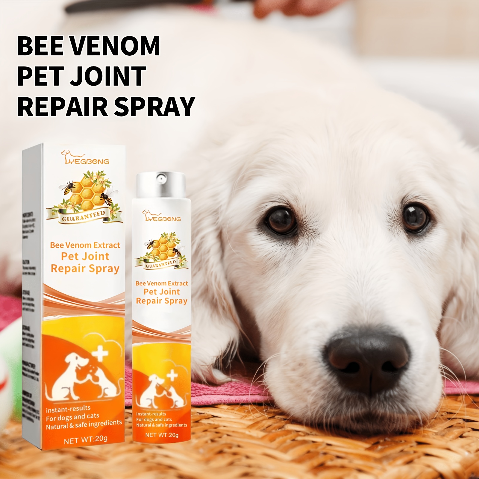 20G Pet-Specific Joint Care Spray, Gentle Topical Spray, Easy And Convenient to Use, Helps Flexible Joints, Enhances Mobility, Suitable for Cats And Dogs And Other Pets, Home Long-Term Care, Caring for Pet Bone And Joint Health, Without Battery