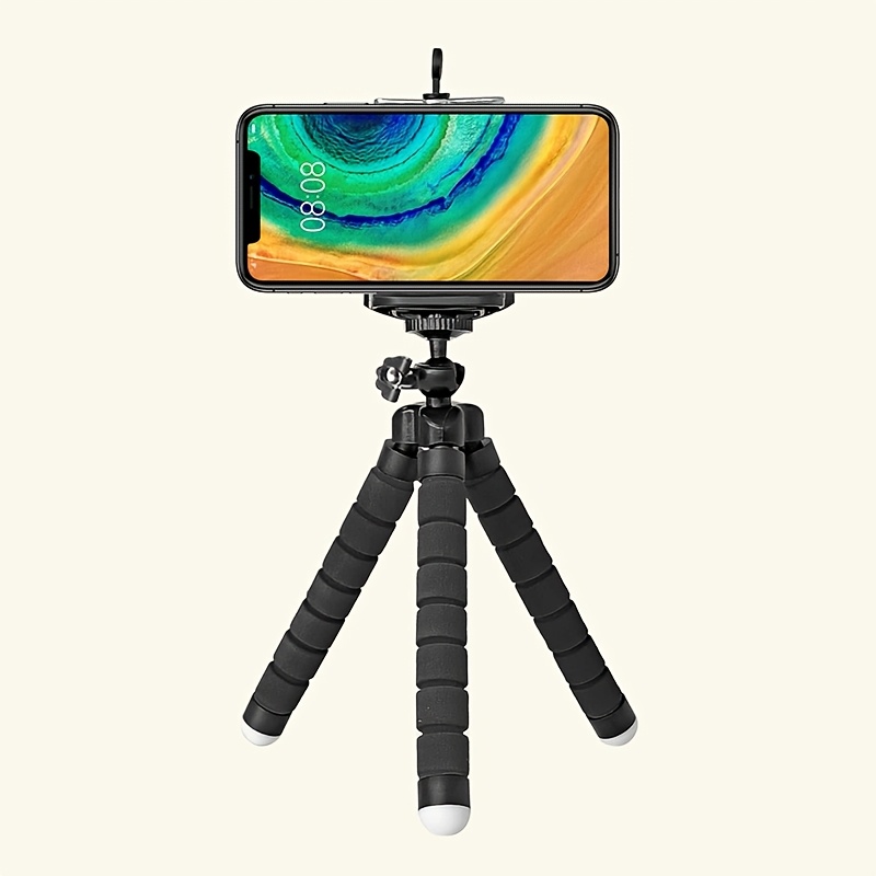 TEMU 1pc Sponge Octopus Tripod, Universal Lazy Phone Stand Portable, Desktop Live Streaming Phone Camera Tripod Multifunctional Stand With Phone Clip