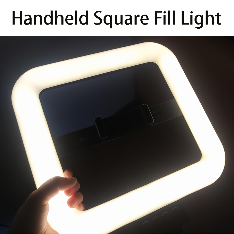 [Adjustable] LED studio fill light, mobile phone fill light, can be used handheld or installed on a base (excluding the base), with 3 adjustable color temperatures, USB power supply, suitable for selfies, makeup, video recording, and live streaming