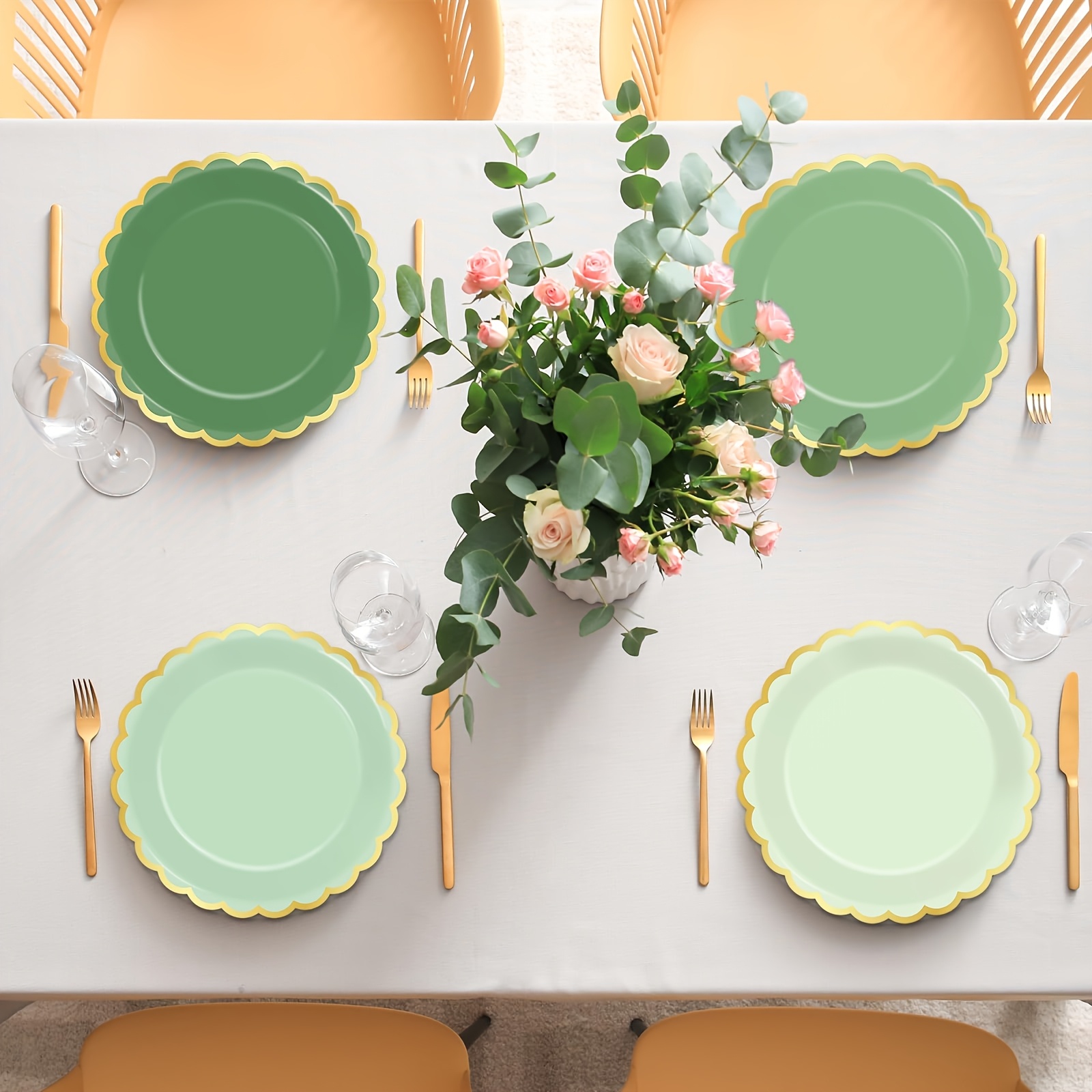 Eco Friendly Fancy Paper Plates For Weddings Serving 7