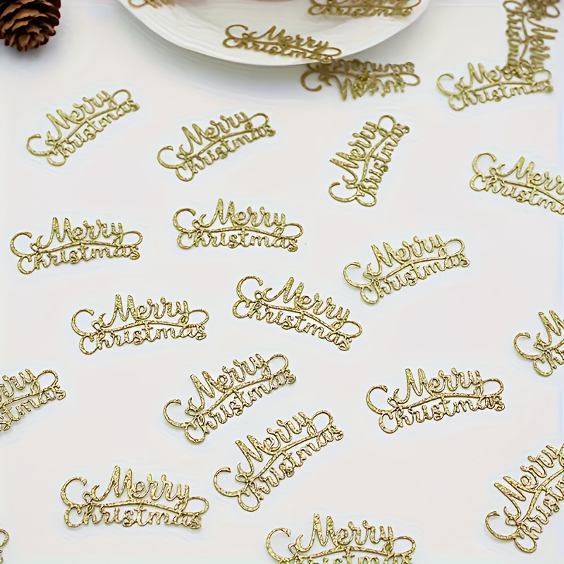 50pcs Merry Christmas Golden Confetti Christmas Party Table Decoration Sprinkle Confetti