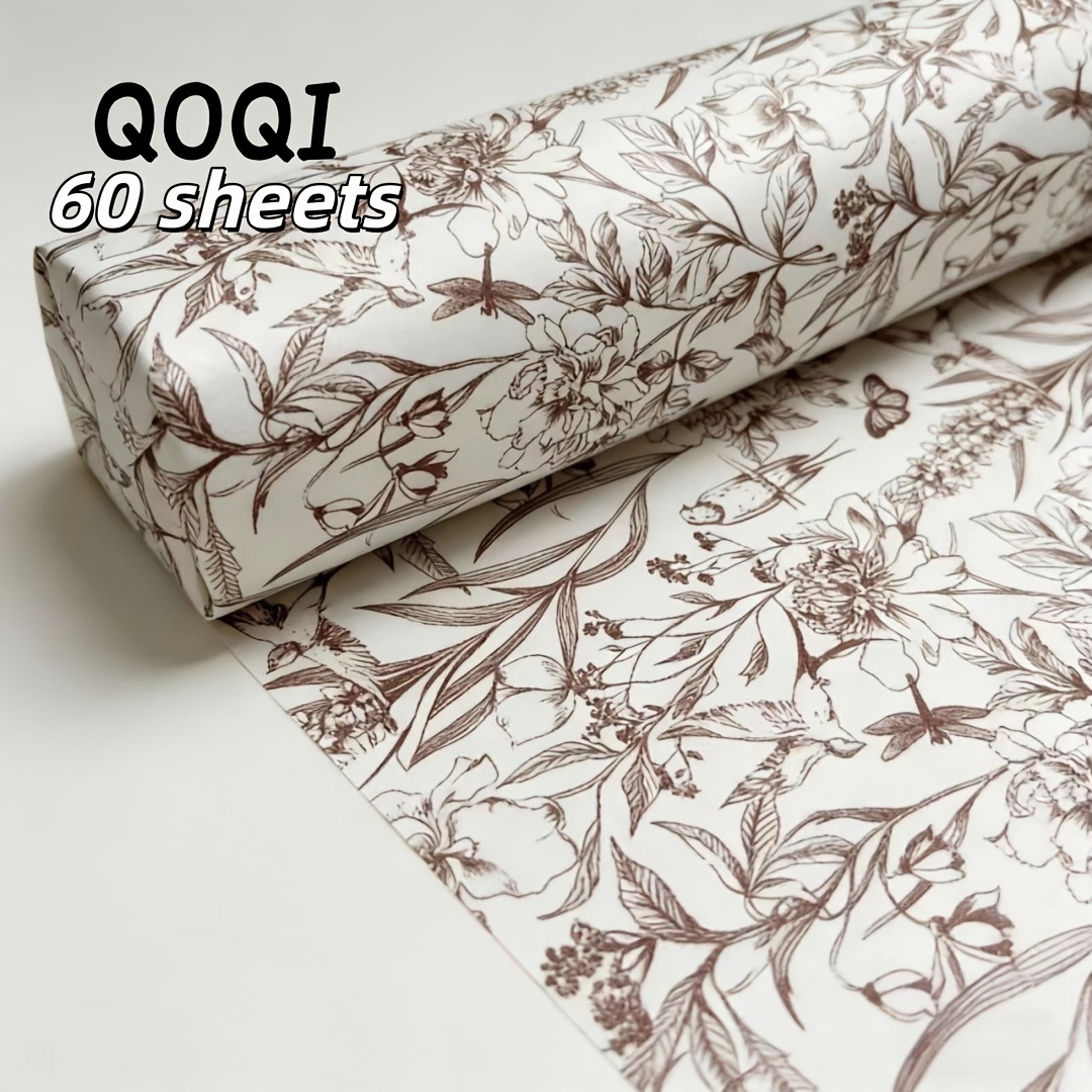 TEMU Papier de soie à motif lilas marron, 20X14 pouces, papier de soie, idéal pour cadeau, la protection contre l'humidité des vêtements, de vin, le
