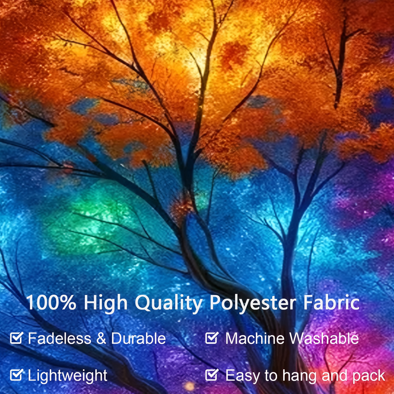 Magic Life Tree Uv Black Light Fluorescent Tapestry For Room Decor_voghion.com