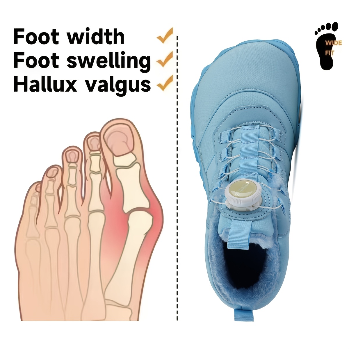 Women's Plus-Size Wide Toe Hiking Boots with High Cushion