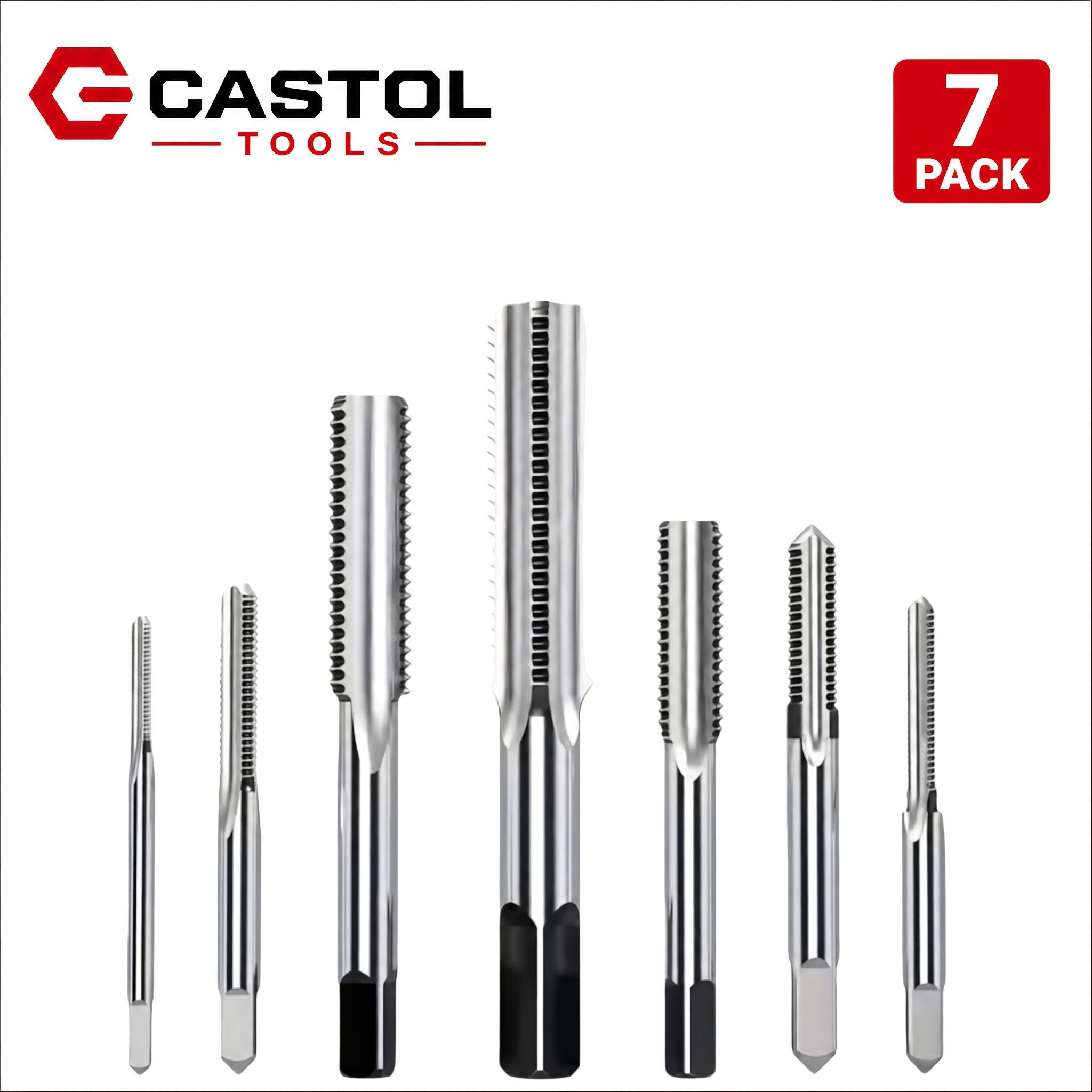 TEMU 7pcs Tap Set | Heavy-duty M3/m4/m5/m6/m8/m10/m12 Metric Manual Taps, With Precision Spiral Flute Tips, Internal Thread Tools, For Metal,