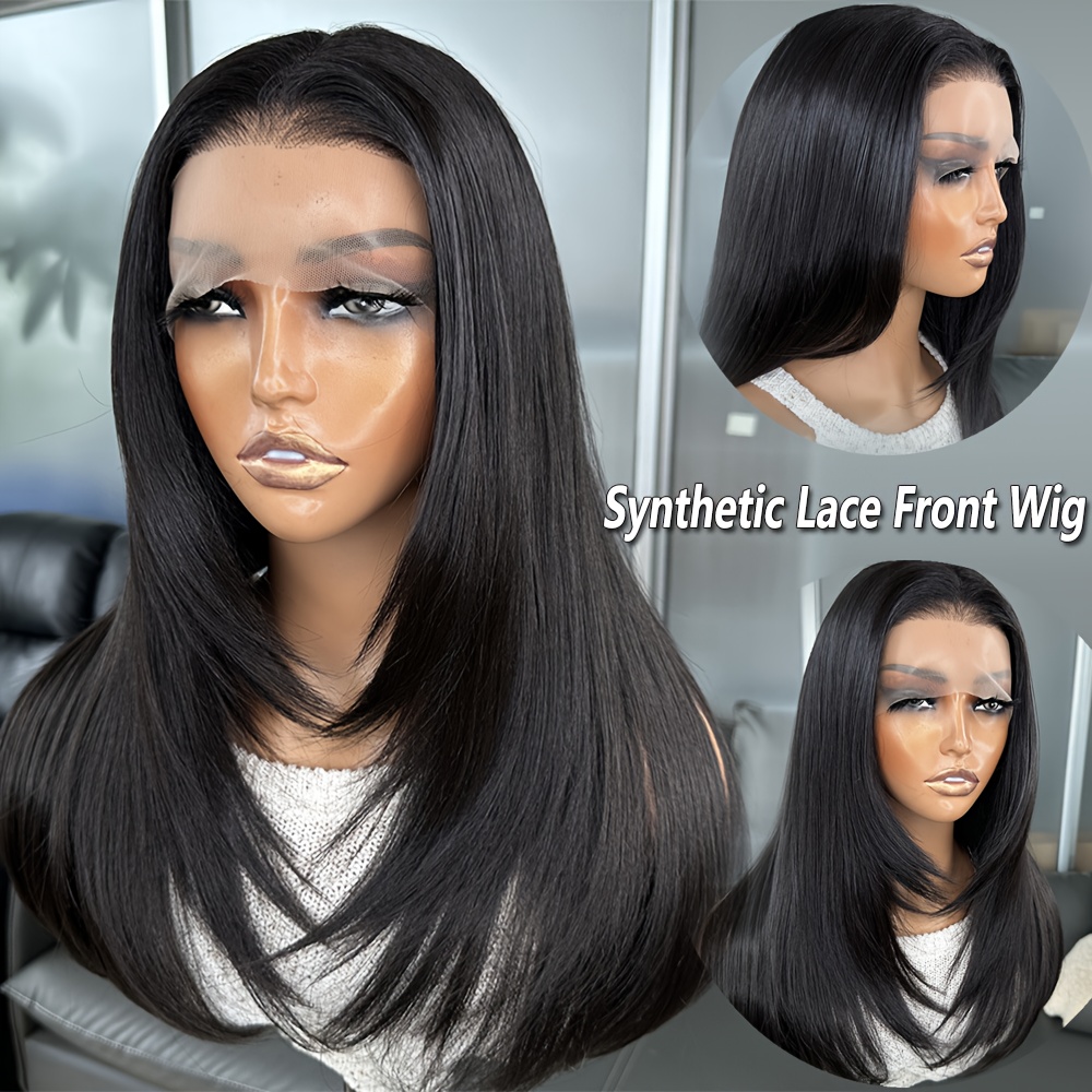 Long Layered Synthetic Lace Front Wig Heat Resistant Glueless Daily Party Pink Lace Front Wigs for Women Girls Party Long Silky  main image 4