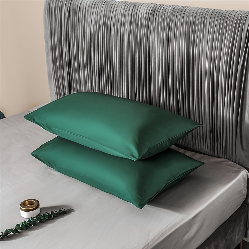 pair of simple solid polyester pillowcases for bedroom use   friendly and breathable details 7