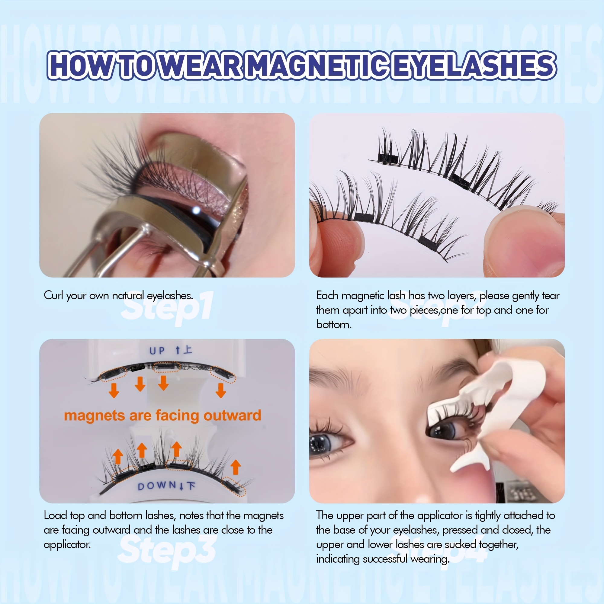 magnetic eyelashes kit reusable natural look no glue needed easy application for beginners details 5