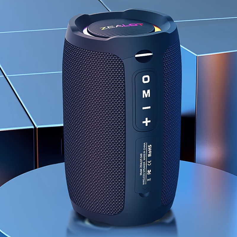 photo de l'article   s49 enceintes   fil, qualité   hifi, enceinte   fil avec   rgb, double appariement, batterie 3600mah, 12 heures dautonomie, stéréo puissante, basses profondes. câble de chargement, compatible avec téléphone/tablette/tv