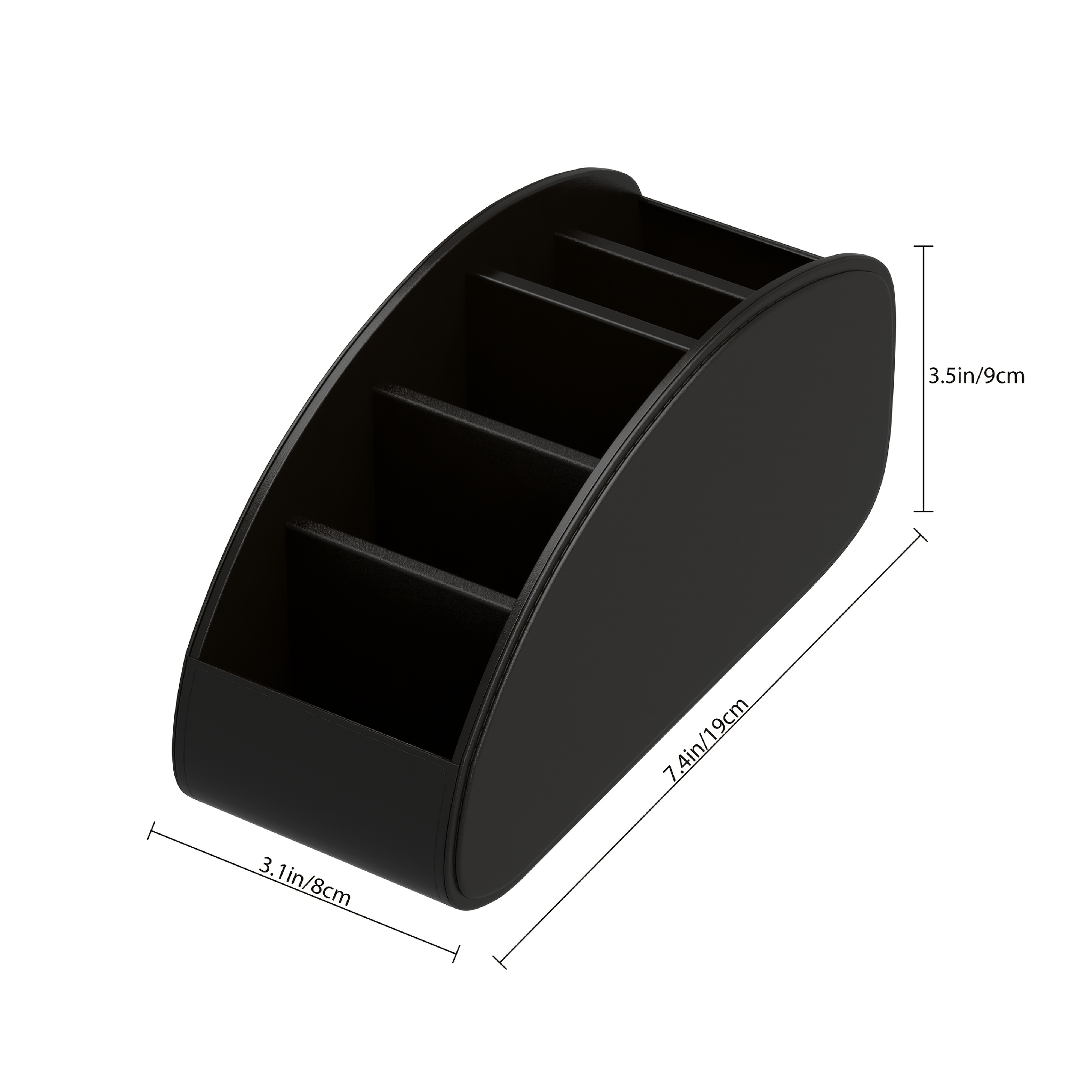 1pc PU Remote Control Holder with 5-Compartment Storage Box - Remote Caddy Tray Organizer for TV, Media Players, Pens, Glasses & Small - Space-Saving Desktop & Bedside Table Organizer (Compatible for /Office)