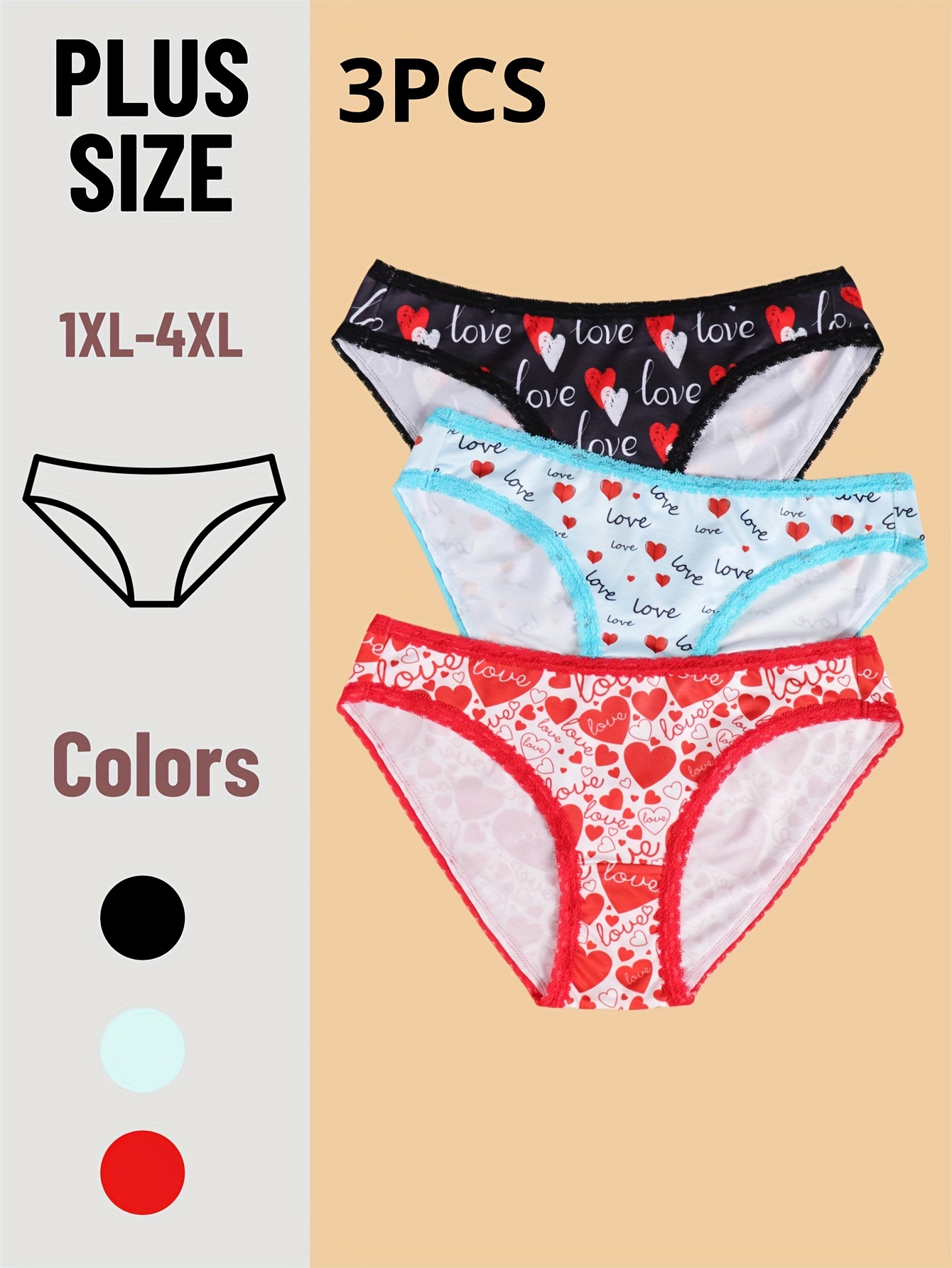 YiHWEI Female Short Plus Size Lingerie Valentines Day Women Panties Lace  Underwear for Women Stretch Hipster String See Through Low Rise Ladies  Briefs