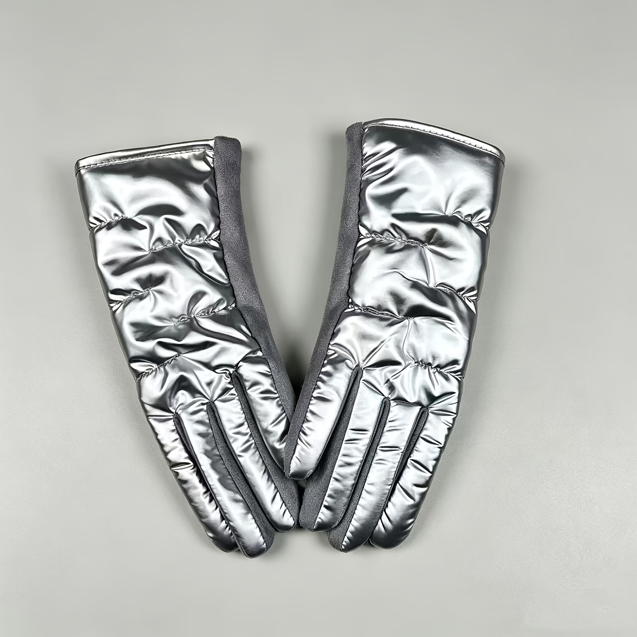 Image of New Winter Down Gloves With Touchscreen Palm, Warm Lining, Outdoor Cycling Gloves For Women