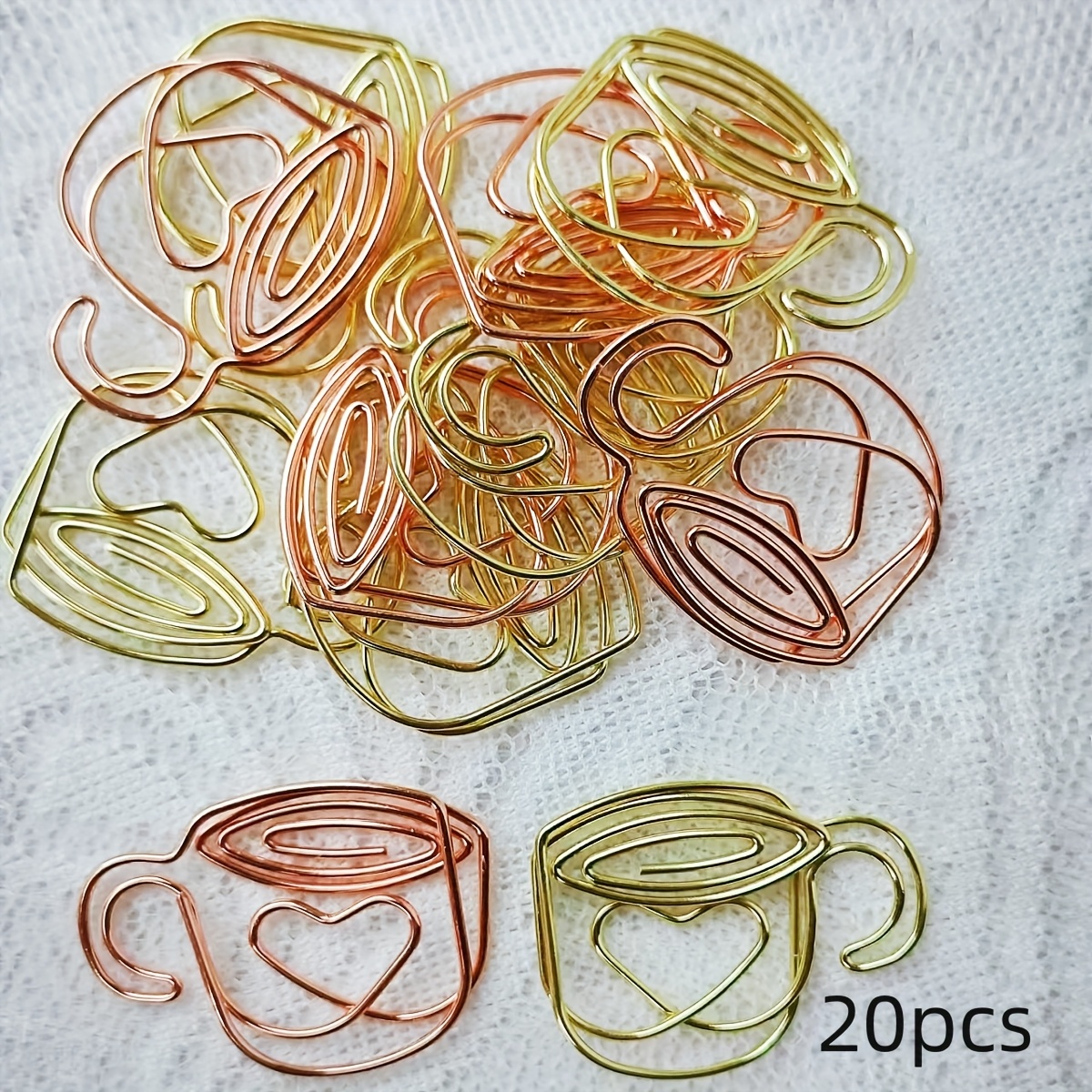 20pcs -shaped Paperclips Suitable For Office, School, Wedding Decorations - Clip For , & Decorative Binding Clips