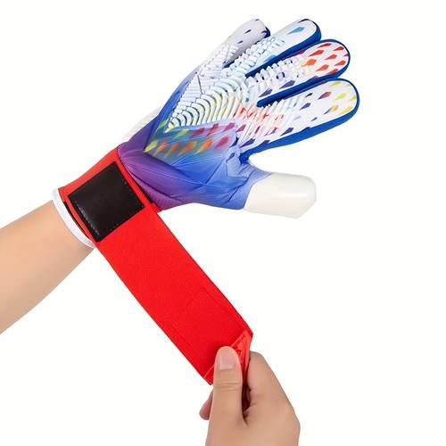 professional latex goalkeeper gloves with closure wrist and finger structure enhance color blue white pink red black washable unisex soccer gloves for training match