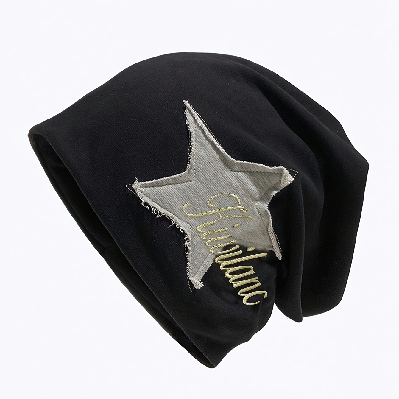 Unisex Embroidery Beanie, Elastic Lightweight