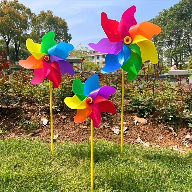 

2-piece Colorful Metal Wind Spinners For Garden, Lawn, And Outdoor Decor - Perfect For Parties, Camping, And Picnics