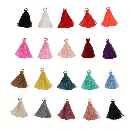 50pcs per pack 3cm 3 5cm mixed color tassel fringe diy womens hair accessory and headwear crafting materials tassel accessories for clothing bags shoes and socks decoration small tassel pendants for jewelry earrings bracelets and necklaces