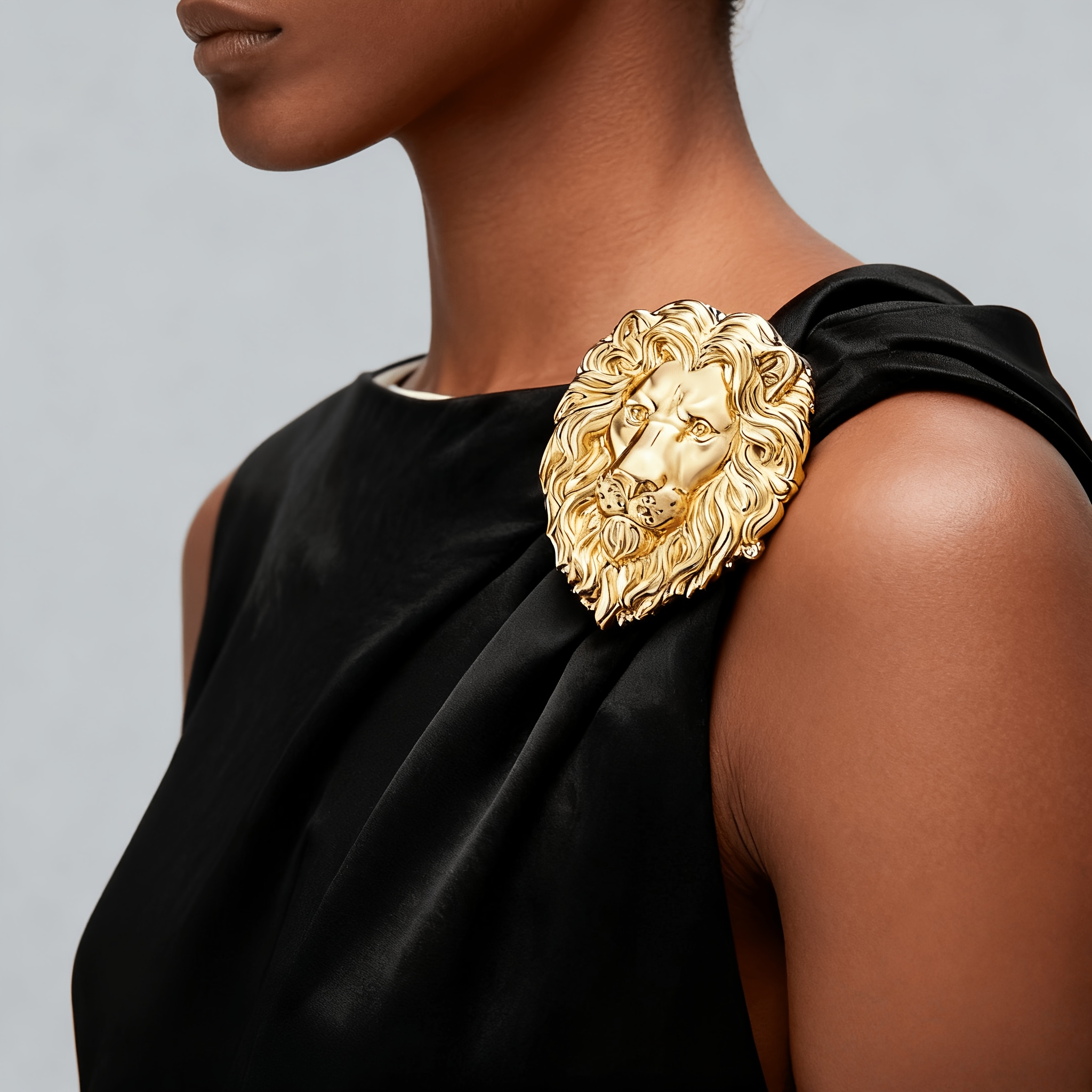 Lion- Brooch, Retro Gilded Punk-style Distressed Embossed Pin, Overcoat Suit With A Aura Gift