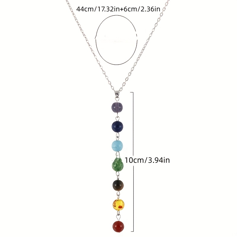 7 Chakra Gemstone Beads Necklace & Bracelet Set for Yoga Balancing