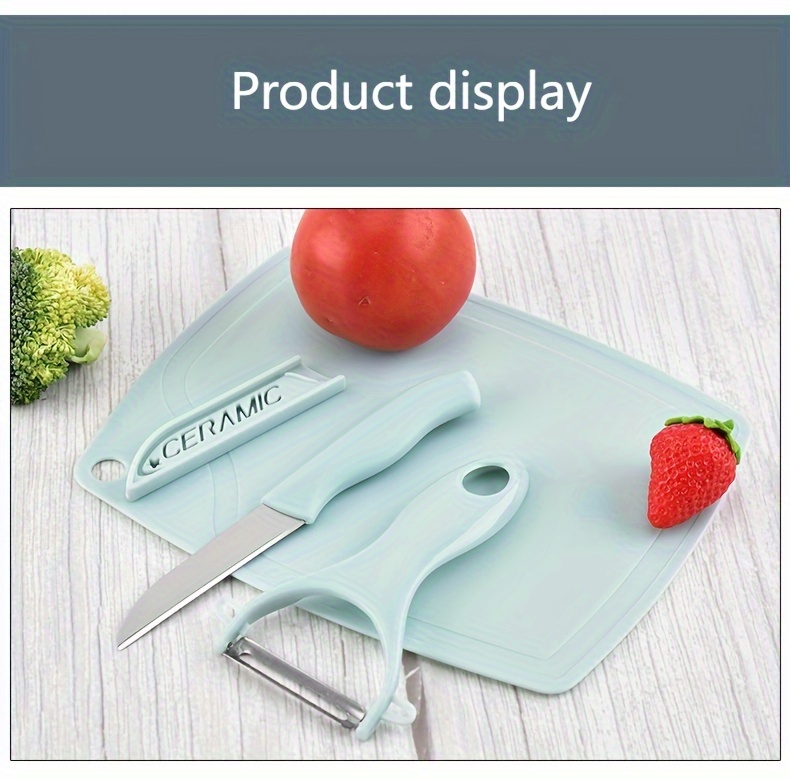 Kitchen Fruit Knife Set Cutting Board Peeler Knife Multi - Temu