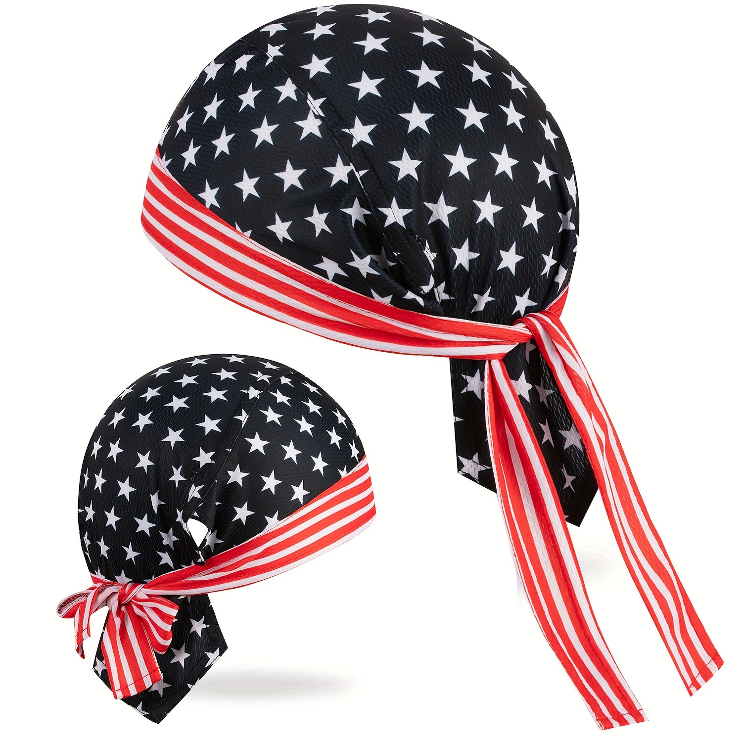 

1pc Unisex Quick Dry Sports Bandana, Usa Flag Design Breathable Pirate Hat, Summer Outdoor Adjustable Beanies, For Running, Cycling, 55-60cm