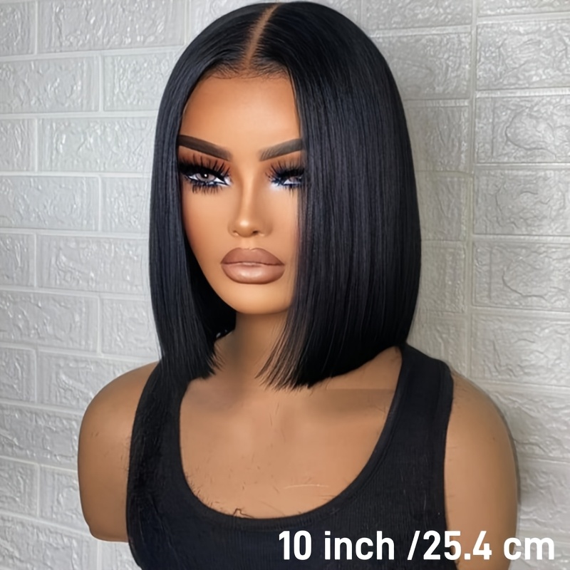 Image of A Glueless 4x4 Lace Front Wig Made From Human Hair, Featuring 250% Density And A Pre-plucked, Pre-cut Natural Hairline With Baby Hairs. , Easy To Style