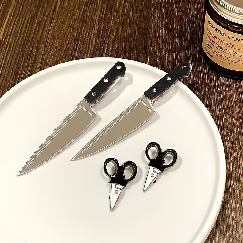 TEMU 4pcs Fun Creative Simulated Kitchen Utensil Small Scissors Hair Clips For Side Bangs And Hair Accessories