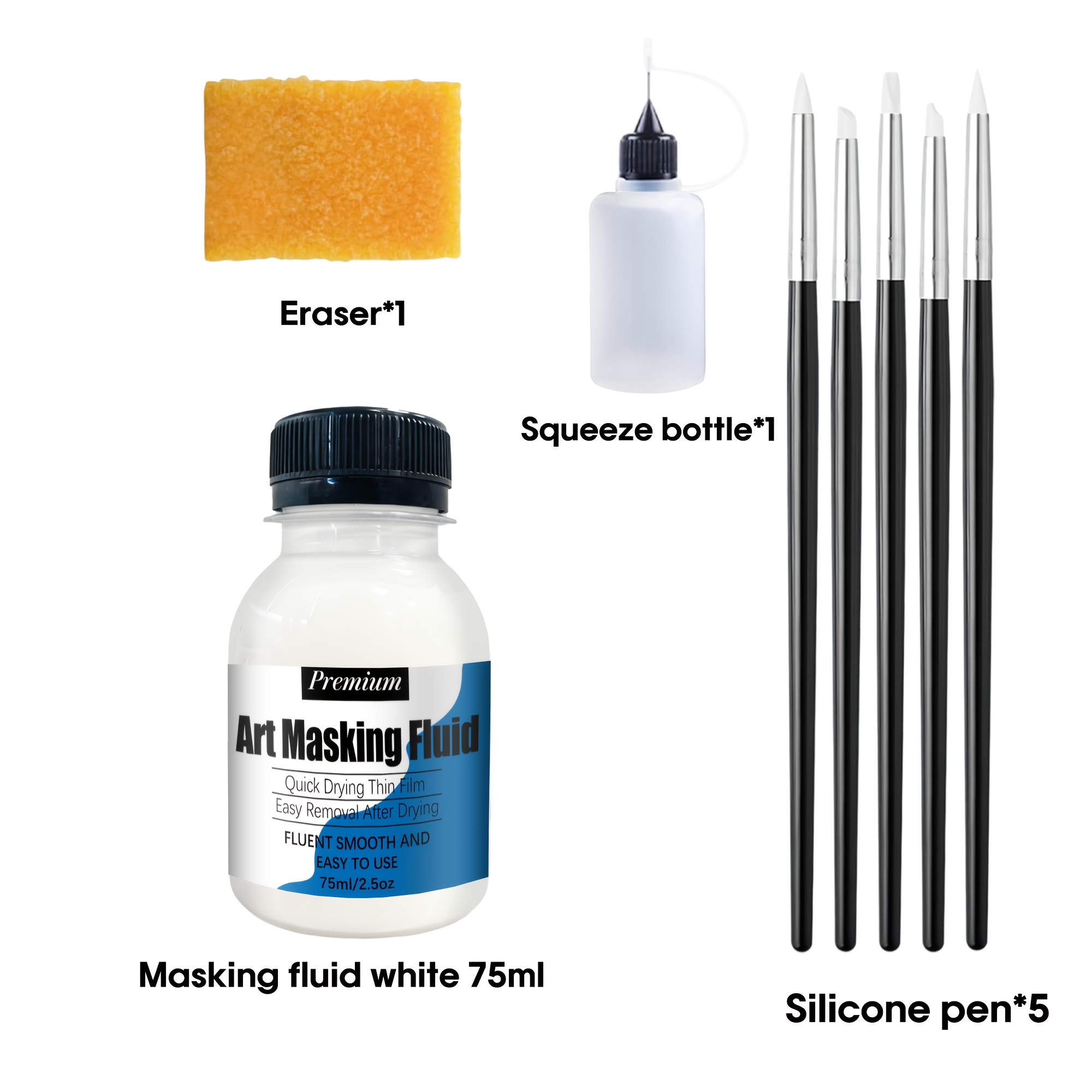 Watercolor Masking Fluid, Liquid Masking For Painting Watercolor Accessories Kits And Covering For Painting And Art Projects Supplies, White 30ml, Areas Free Of Color And Edges
