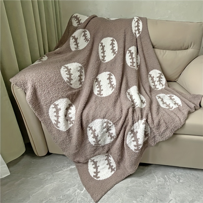 

Comfortable Baseball Pattern Blanket Perfect Lightweight Bedding For Adults, Soft, Warm, Perfect For Bed Sofas (baseball Brown)