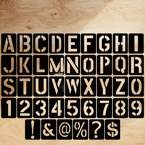 42 stück kunststoff buchstaben- und zahlen schablonen 10 cm/3,94 zoll, für wand holz spritzmalerei graffiti und basteldesign waschbar wiederverwendbar