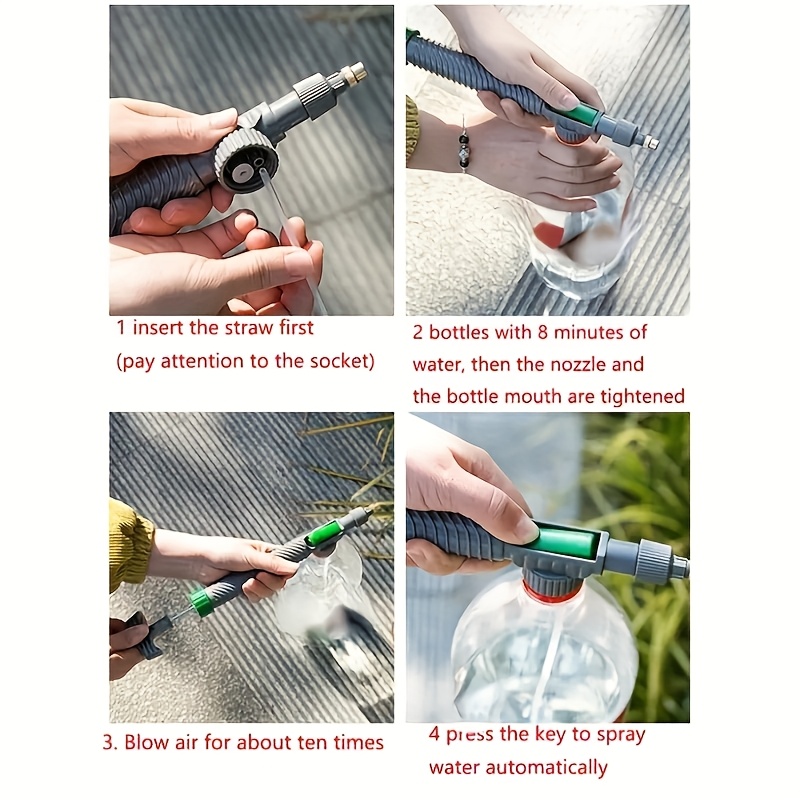 handheld high pressure sprayer with adjustable nozzle manual pump air spray tool for garden top plastic battery free handheld style details 6