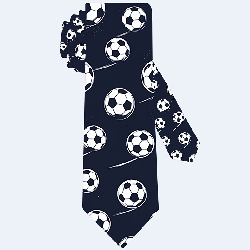 TEMU 1pc, Football Elements Print Necktie, Perfect For Parties, Holidays, And Casual Attire, Accessory | Stylish Tie - Perfect Gift For Men