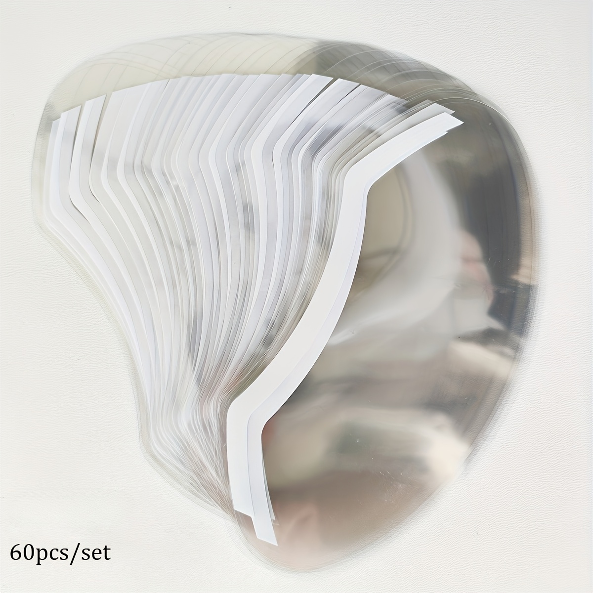 Image of 60pcs/set Disposable Transparent Shower Face Shield Protective Hat, Isolation Curtain | Shampoo Cap | Prevents Hair Or Water From Falling On Face | Hairdressing Cap | Bangs Styling Anti-hair Loss Tool