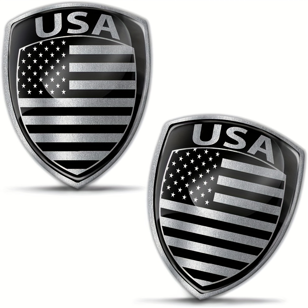 

2 X 3d Decals Car Usa Silvery F 158