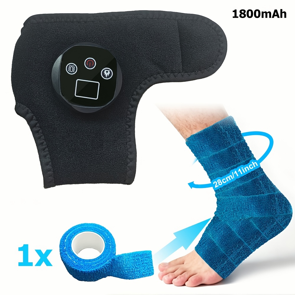 Image of 1pc Foot Massager With Vibration And Heating Function - Ankle Massager With 3 Vibration , Rechargeable, Providing Foot Heating And Massage, Suitable For Home Use - Ideal Winter Gift For