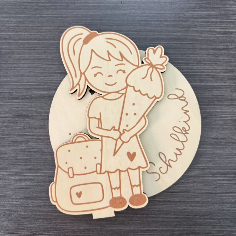 Image of School Decorative Plate, Candlestick, Back To School, . Back To . Back To . First Day Of School. Greeting Card Decoration Wooden Halloween Christmas Decoration