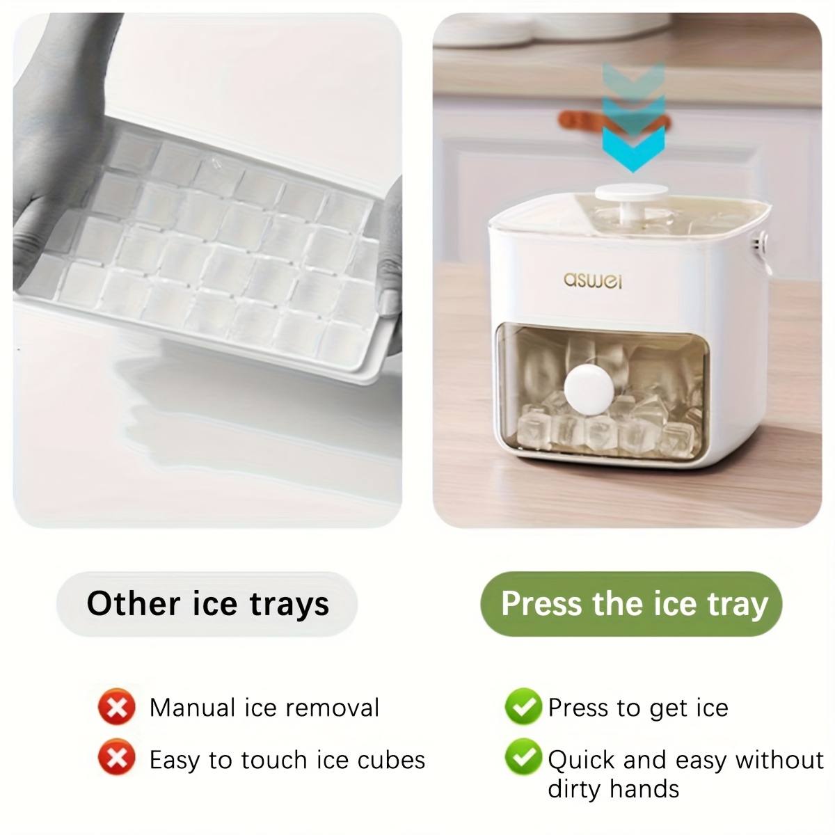 1pc large capacity ice maker with   lid 25 50 cube capacity single double layer design food grade plastic refrigerator storage rack   chilling whiskey and cocktails essential kitchen tool non electric details 4